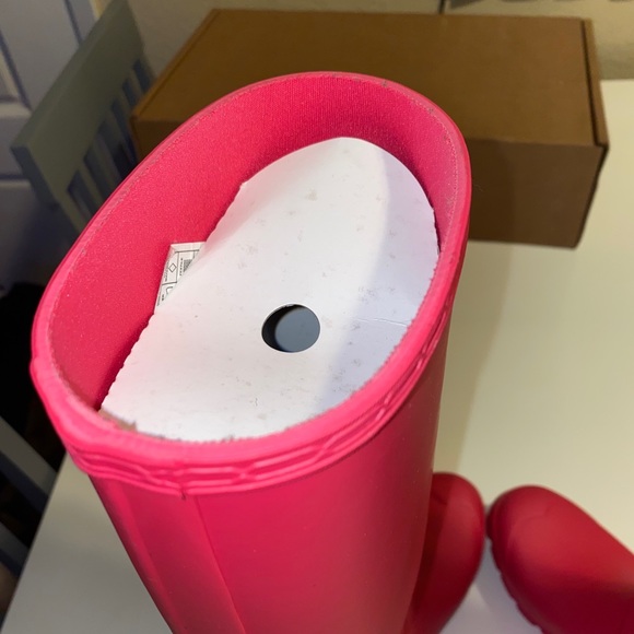 HUNTER Tall Pink Rain Boots Size 6 - Picture 12 of 16